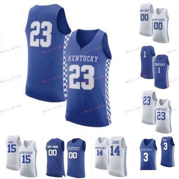 

college basketball wears stitched custom 5 immanuel quickley malik monk 3 keldon johnson 2 jarred vanderbilt kevin knox ii kentucky wildcats, Black