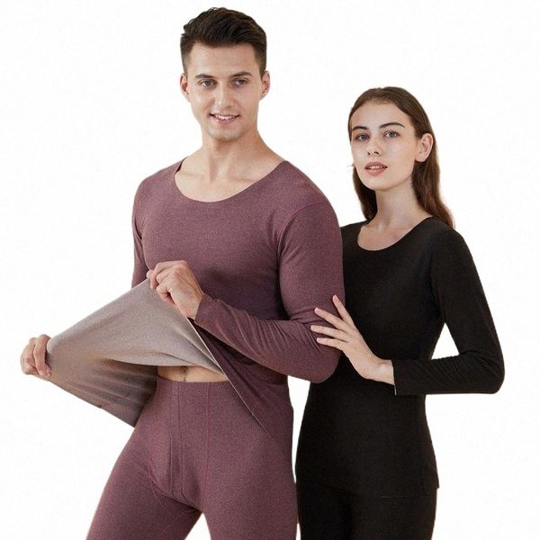 

men's thermal underwear men's thermal underwear winter thick lovers long johns shirt 2-piece set large size casual o-neck clothing, Black;white