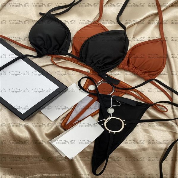 

thong bras sets hipster women's luxury underwear outdoor nightclub party beach swim two-piece sets designer wear242u, Red;black