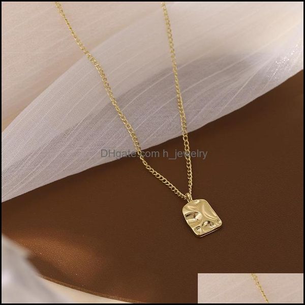 

pendant necklaces uneven alloy gold square charm pendant necklace hip hop for women link fashion jewelry gift punk drop dhseller2010 dhikr, Silver