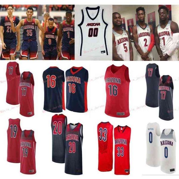 

college basketball wears stitched custom 22 zeke nnaji 23 alex barcello 24 iguodala 3 dylan smith 35 christian koloko arizona wildcats men w, Black