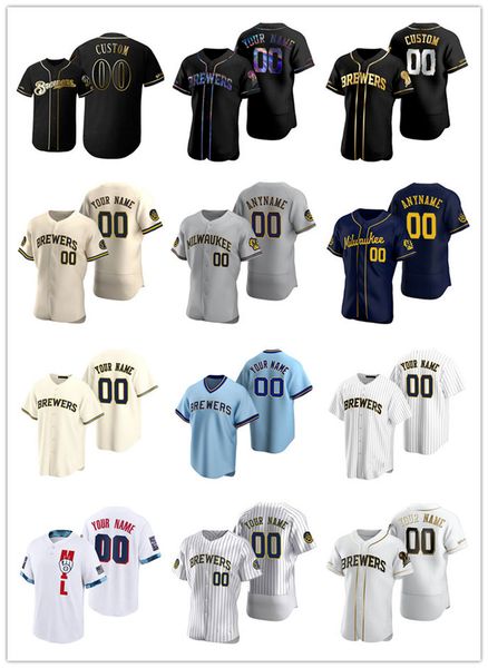 

jersey custom milwaukee''brewers''men women youth 2022 alternate city connect s-3xl, Blue;black