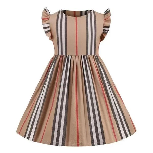 

spring autumn baby girls plaid dresses cotton kids long sleeve princess dress fashion girl turn-down collar skirts children skirt269s, Red;yellow