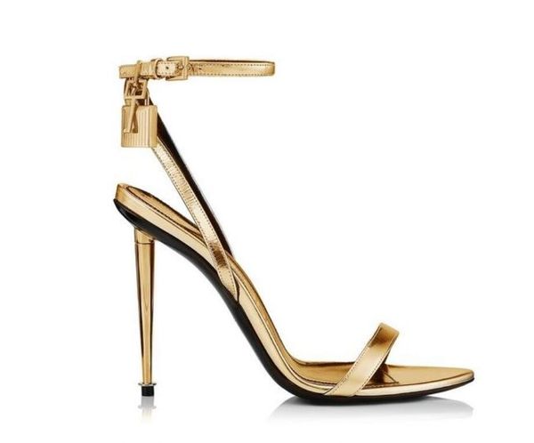 

sandals women sandal queen tom-fords-sandal padlock sandals high-heeled luxury designer high-heeled naked pumps, Black