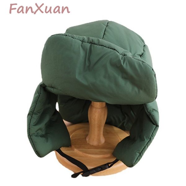 

trapper hats winter children hat with earflaps solid color thick soft warm bomber for boys girls pp cotton stuffing outdoor skiing cap 22082, Blue;gray