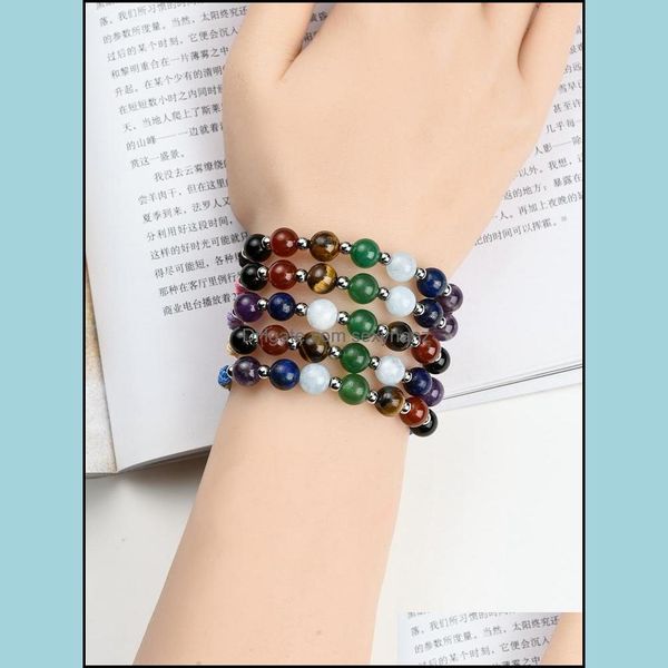 

cuff 12pcs natural 7 chakra stone cuff women bracelets romantic vintage bohomia leather crystal yoga bangles for girls s dhseller2010 dhu5n, White