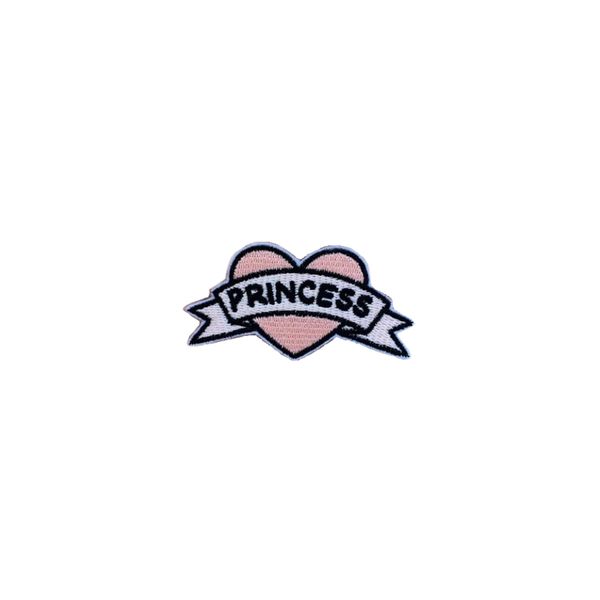 

sewing notions princess little heart embroidery patches iron on for clothing shirts hats cartoon patch, Black