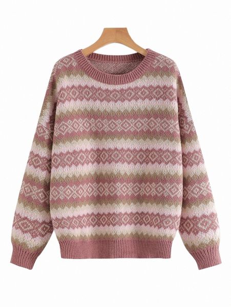 

plus size t-shirt plus argyle pattern drop shoulder sweater p5wf#, Black