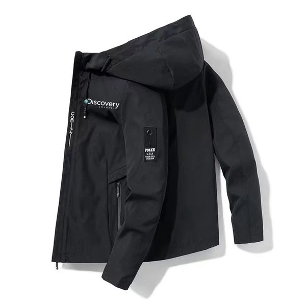 

mens jackets discovery clothing outdoor camping hiking jacket mens breathable hoodie windbreaker adventure suit 220829, Black;brown