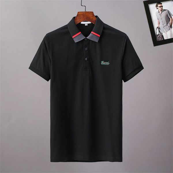 

designer men's polo t shirt shirts short sleeve fashion casual mens t-shirt polos tee hc50, White;black