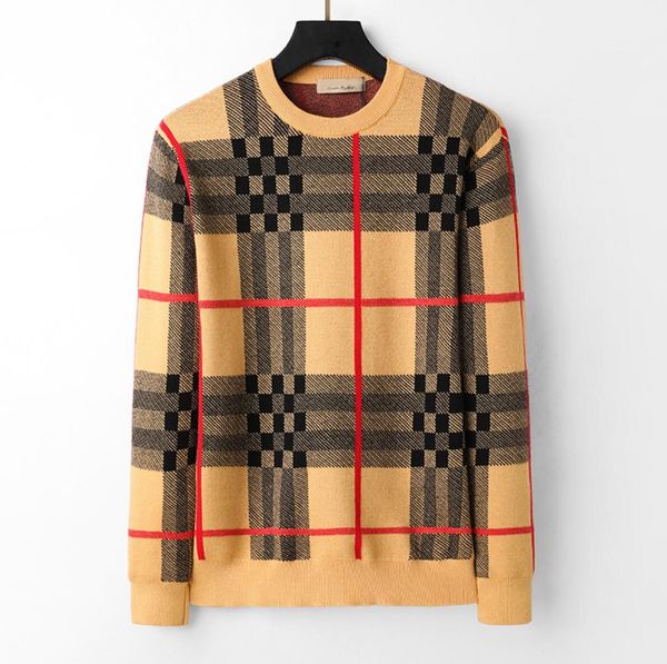 

mens sweaters designer sweatshirts fashion high-end round tide loose checkered sweaters korean edition leisure junior knitted shirts oversiz, White;black