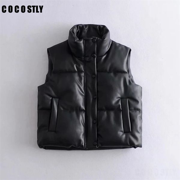 

women's vests autumn winter black warm faux leather vest women fashion zipper sleeveless coat female casual short outwear ladies 22082, Black;white