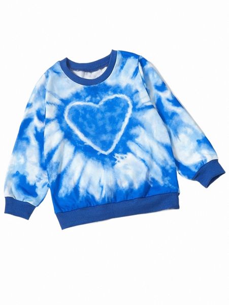 

others apparel toddler boys 1pc tie dye heart print sweatshirt q3jt#, Black;white
