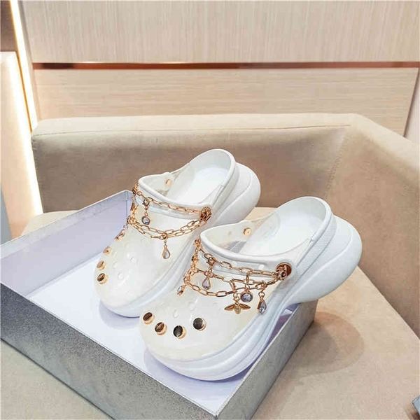 

slippers mi's transparent crystal jelly shoes with the same style men women beach sandals summer flip flops rubber slides shoes, Black