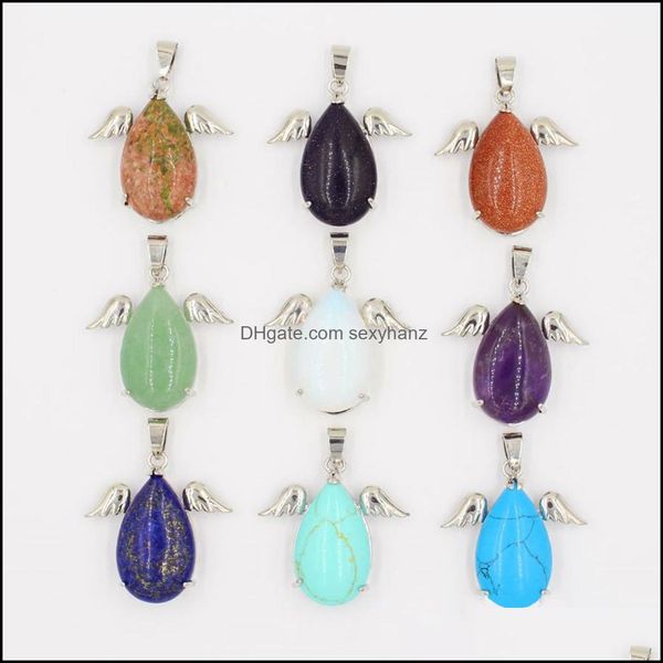 

pendant necklaces crystal angel wings water drop pendant fashion sier plated long chain necklace jewelry retro tu dhseller2010 dhiaw, Silver