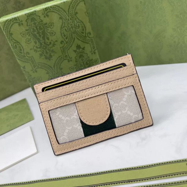 

fashion card holders ladies wallets classic ophidia apricot card holder red green ribbon striped wallet men's designer luxury250k, Brown;gray
