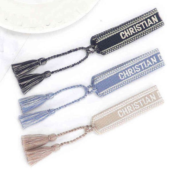 

brand fashion luxury bracelets chains women men embroidered handmade woven signature tassel bangle adjustable friendship bangles holiday bea, Golden;silver