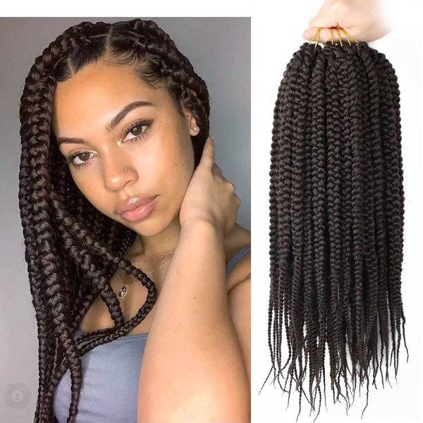 

14 inch goddess box braids hair crochet hair pre looped braid crochet hair 80g/pcs for black women jump braiding hair ls21