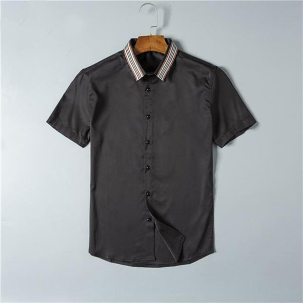 

2021 luxury designer fashion trend men's shirts wear long sleeve business casual brand spring slimming -3xl#46319a, White;black