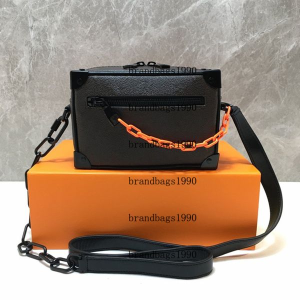 

evening bags m44480 flower symmetrical trunk box genuine leather mini bucket shoulder bag pouch women fashion cross body handbag
