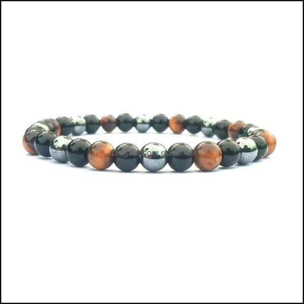

beaded strands womens mens handmade classic black gallstone tiger eye obsidian 8mm mixed color bracelet bead drop deliv dhseller2010 dhd1s