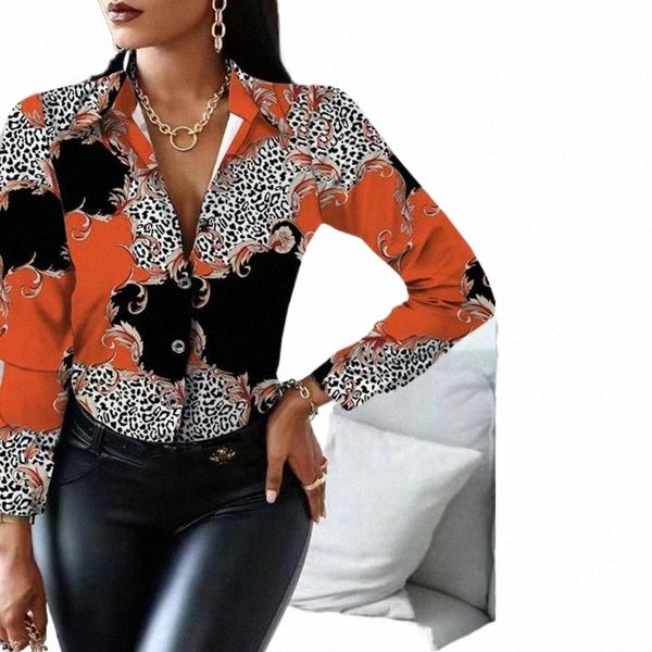 

women's blouses & shirts women's blouses & shirts elegant fashion blouse print shirt ladies spring 2022 long sleeve v-neck colorbl, White