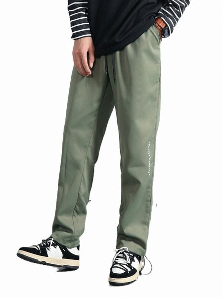 

men's pants men letter graphic drawstring waist pants 86nx#, Black