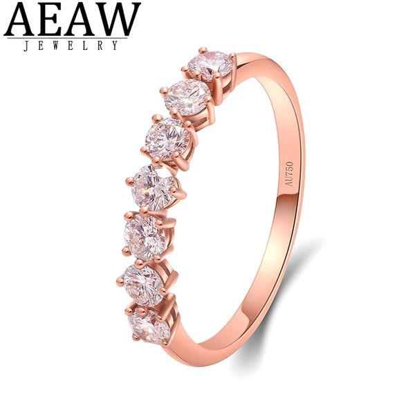 

solitaire ring wedding rings 07ctw 01ct 30mm d color round excellent cut vvs1 engagement band solid 14k rose gold for women lady ring 220829, Golden;silver
