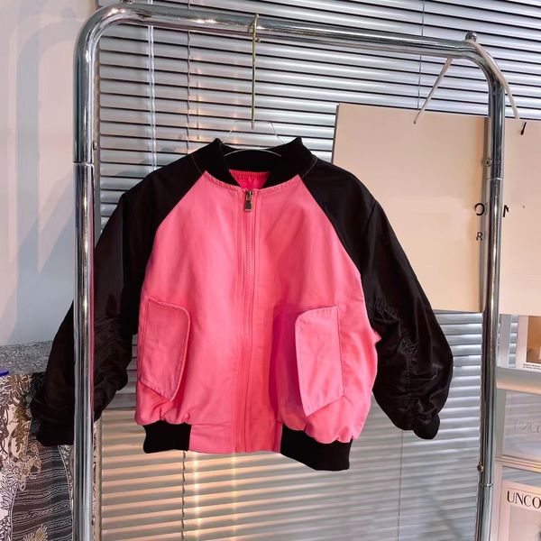 

autumn kid girl pink color jackets korea style fashion designer baby girls clothes boutique set 110-160cm, Blue;gray