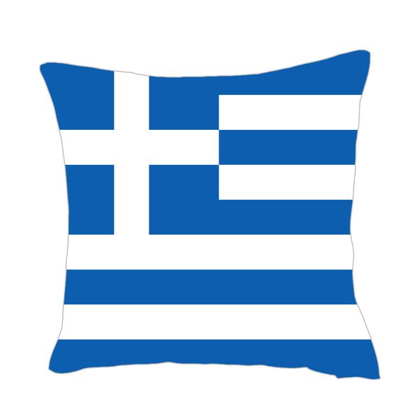 

greece flag throwpillow cover factory supply good price polyester satin pillow cover