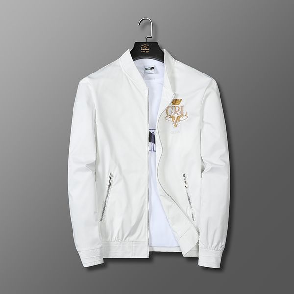 

american retro letter little bee embroidered monclair jackets coats men's motorcycle bomb street leather baseball uniform couple casual, Black;brown