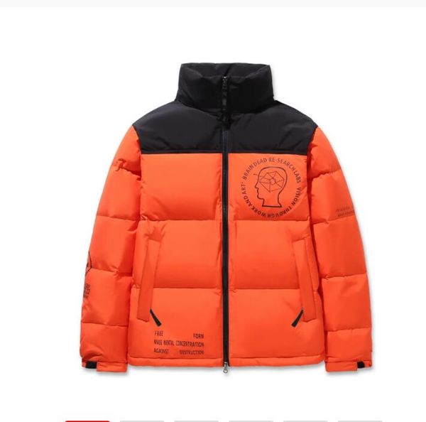 

winter men down jacket luxury ggity letter printed patchwork brain death puffer jacket white duck coats windbreaker thicken warm parkas, Black
