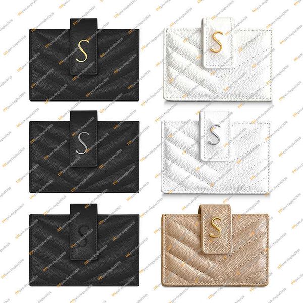 

designer bags luxury caviar matelass business card holder grain de poudre embossed leather wallet coin purse key pouch high, Brown;gray