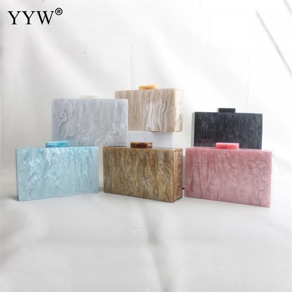 

evening bags acrylic bag with chain shoulder for women fashion female day clutch party purse pink gold crossbody 220829