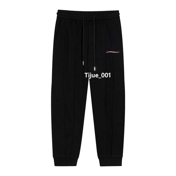 

22fw france new elastic waist high street pants wave letter embroidery man women outdoor relaxed sports training trousers fashion casual swe, Black
