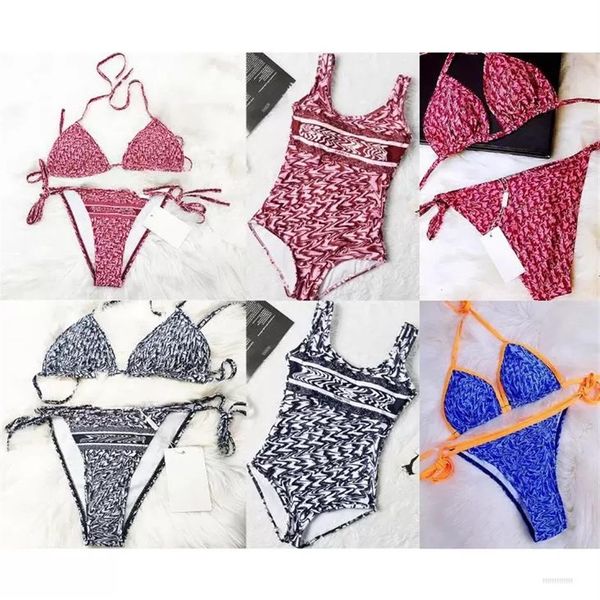 

womens bikini swim wear beach bikinis summer split swimsuit fashion letter printed strappy siamese split style swimwear one piece288j