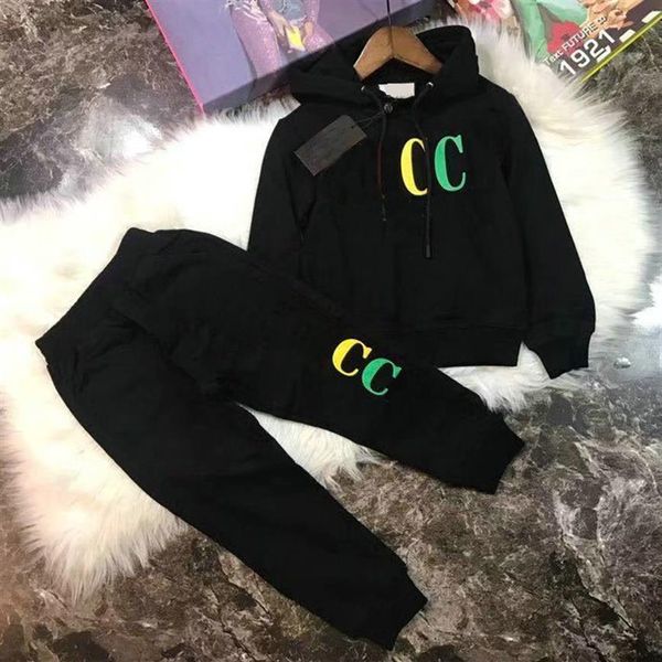 

2-11 years children's clothing sets baby boys girls garment autumn winter pattern designer sweater suit kids coat pants320d, White