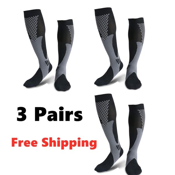 

mens socks 367 pairs compression socks women men 30 mmhg comfortable anti fatigue athletic nylon nursing sport running stockings 220829, Black