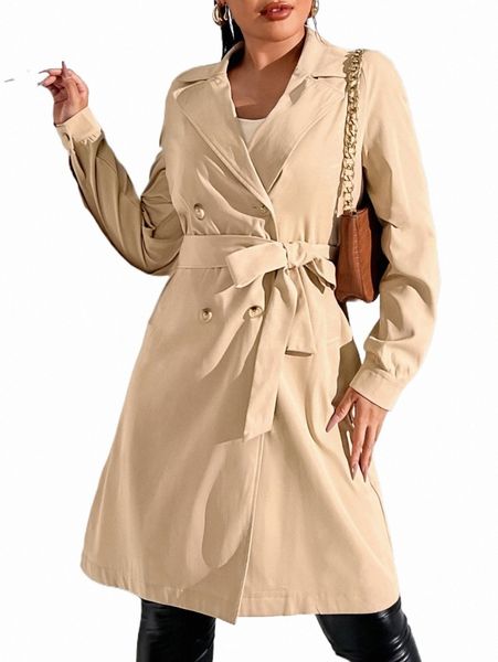 

women's trench coats double breasted belted trench coat q9qa#, Tan;black