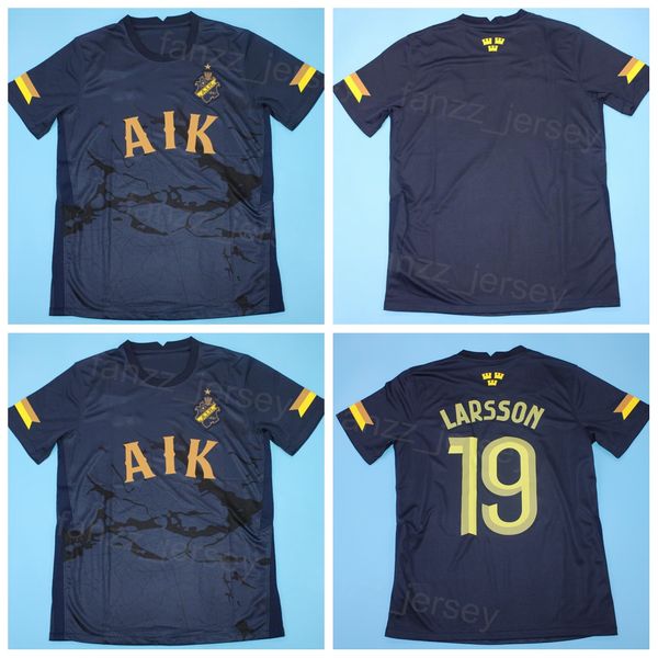 

20 22-23 club royal aik soccer jersey stockholm larsson bahoui stefanelli milosevic ouma otieno lustig mendes mgunga-kimpioka ayari elbouzed, Black;yellow