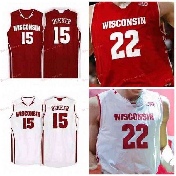 

college basketball wears stitched custom 33 taylor currie 34 brad davison 35 nate reuvers 44 frank kaminsky wisconsin badgers college men wo, Black