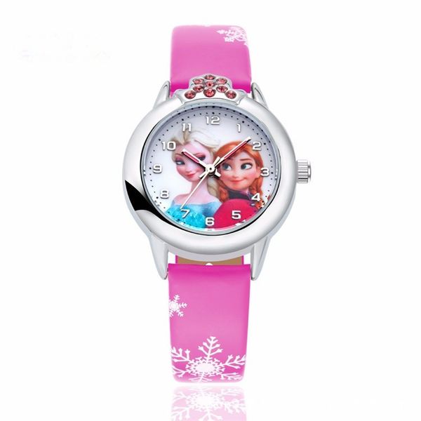

cartoon little princess children's watch children's quartz watch, Slivery;brown
