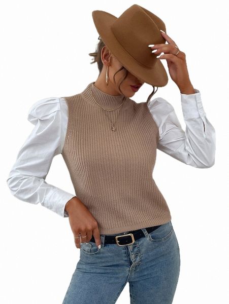 

women's sweaters 1pc mock neck sweater vest 2022 new 80sv#, White;black