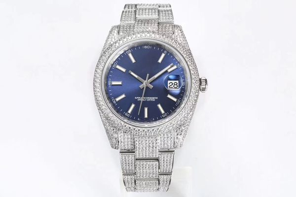 

designer watches men's watch full diamond automatic mechanical movement sapphire glass 904 stainless steel original box and paper 7p1m, Slivery;golden