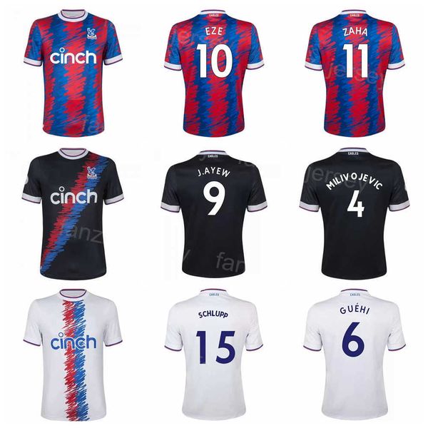 

2022-23 club guehi soccer jersey andersen guaita mitchell schlupp eze doucoure ayew edouard milivojevic hughes zaha football shirt kits cust, Black;yellow