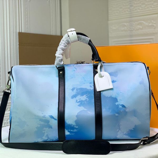 

card holders mens duffle handbag women bags hand luggage luxury designer travel bag men pleather handbags large cross body 41418-41416-s1, Brown;gray