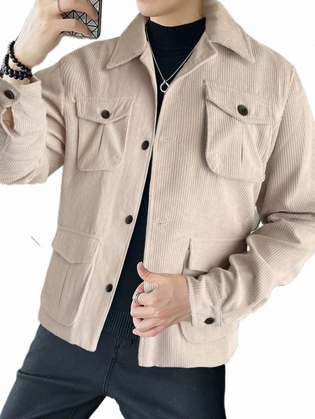 

men's jackets men flap pocket corduroy jacket without tee w2wz#, Black;brown