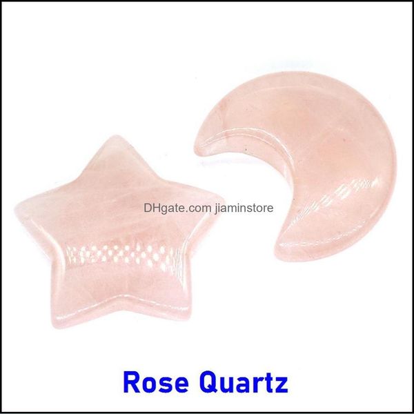 

stone rose quartz moon and star shaped statues natural crystal stone mascot meditation healing reiki gemstone gift room dhseller2010 dhkdp, Black