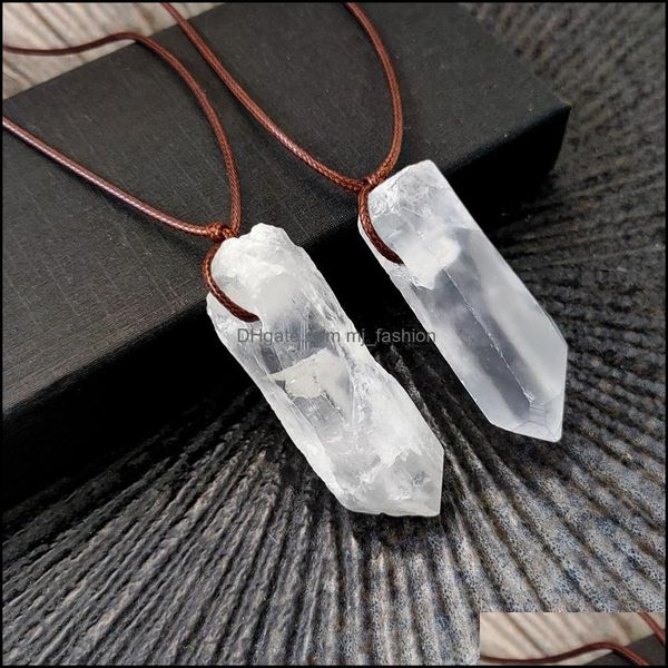 

pendant necklaces irregar natural healing white jade crystal pendant necklace for women gift jewelry drop delivery 2021 neck mjfashion dhn34, Silver