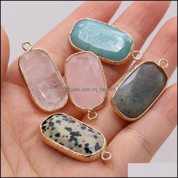 

pendant necklaces natural stone pendant rec reiki healing chakra rose quartz crystal pendo charms for necklace earrings mak mjfashion dhdqe, Silver